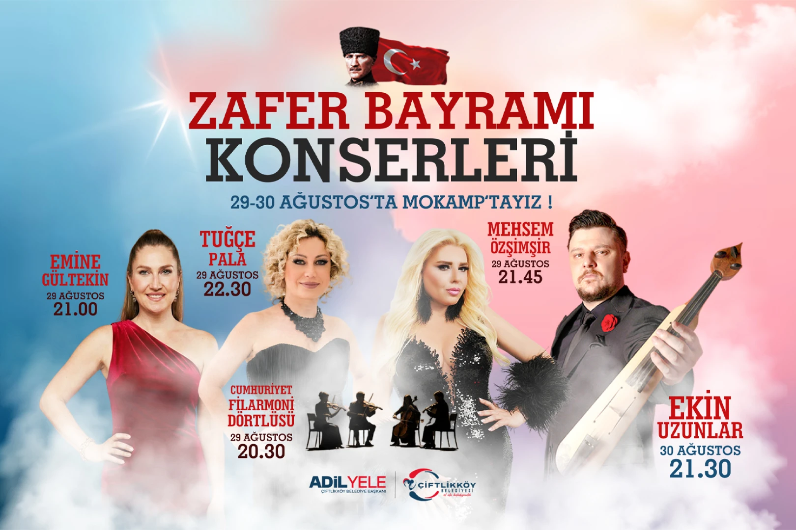 ÇİFTLİKKÖY’DE ZAFER KONSERLERİ COŞTURACAK
