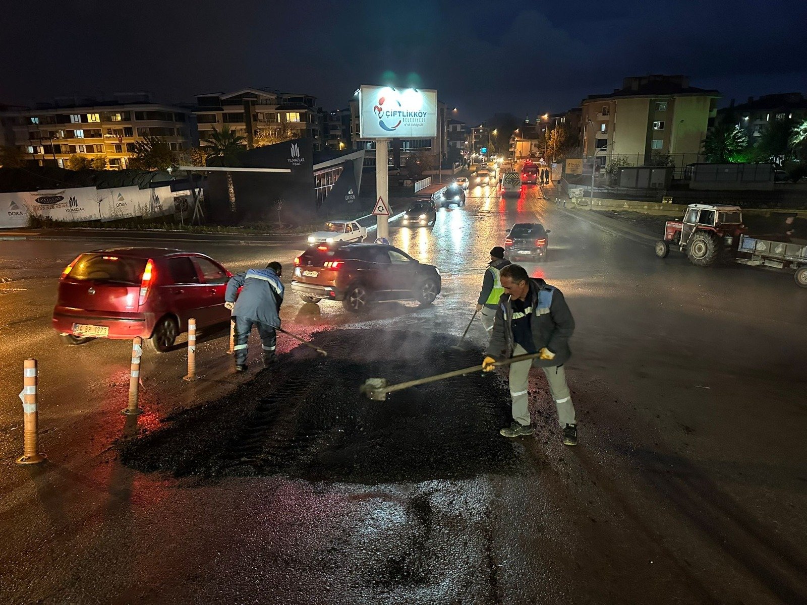 ÇİFTLİKKÖY'DE GECE MESAİSİ
