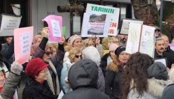 GÜNEYKÖY'DE TAŞ OCAĞINA TEPKİLER